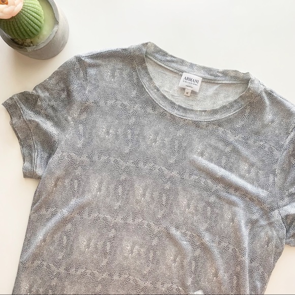 Armani Collezioni Python Print Shimmery Tee - Picture 11 of 11